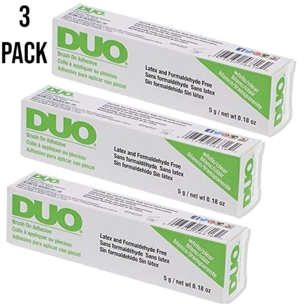 Duo Brush-On Strip Lash Adhesive Clear, 0.18 oz, 3-Pack